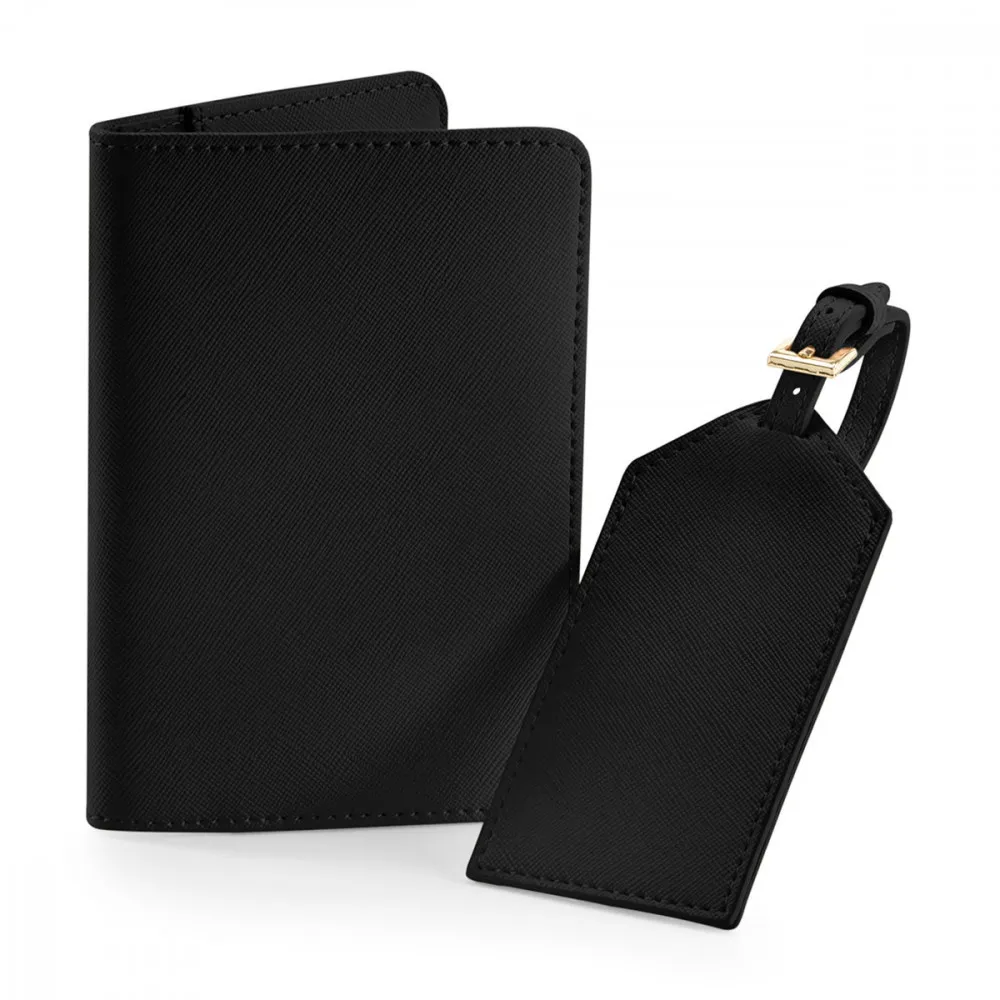 BagBase Boutique Travel Set BG755 – Kunstleder Reise-Set mit Ausweismappe und Kofferanhänger