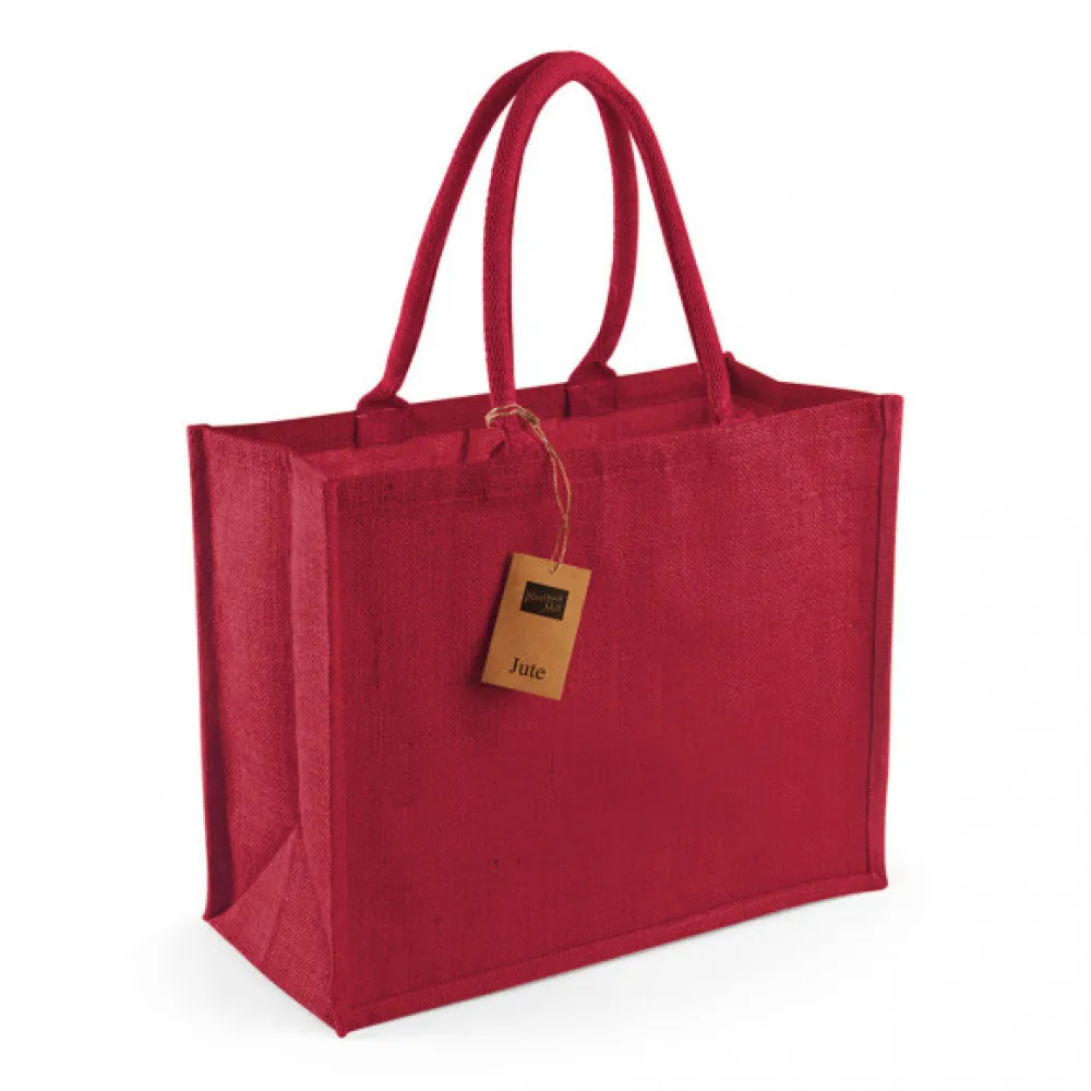 Westford Mill Unisex Jute Classic Shopper W407 - OneSize