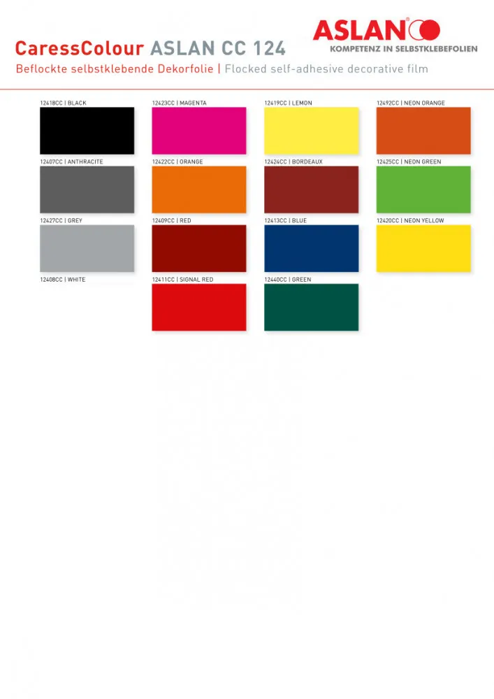Aslan CaressColour CC124 - Selbstklebende Flockdekorfolie