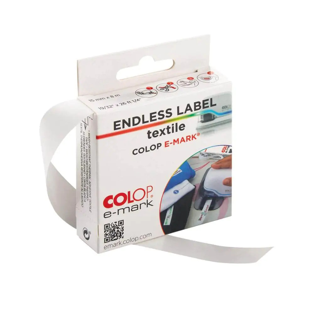 Colop e-mark Endlosetikettenband Textil 15 mm x 8 m