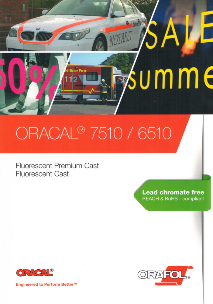 Fluorescent Premium Cast Farbkarte Oracal 6510/7510 