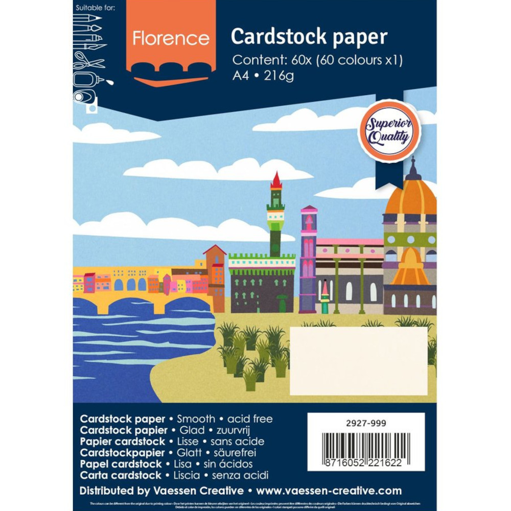 Florence Cardstock Papier Multipack DIN A4 (216g) - 60er Pack