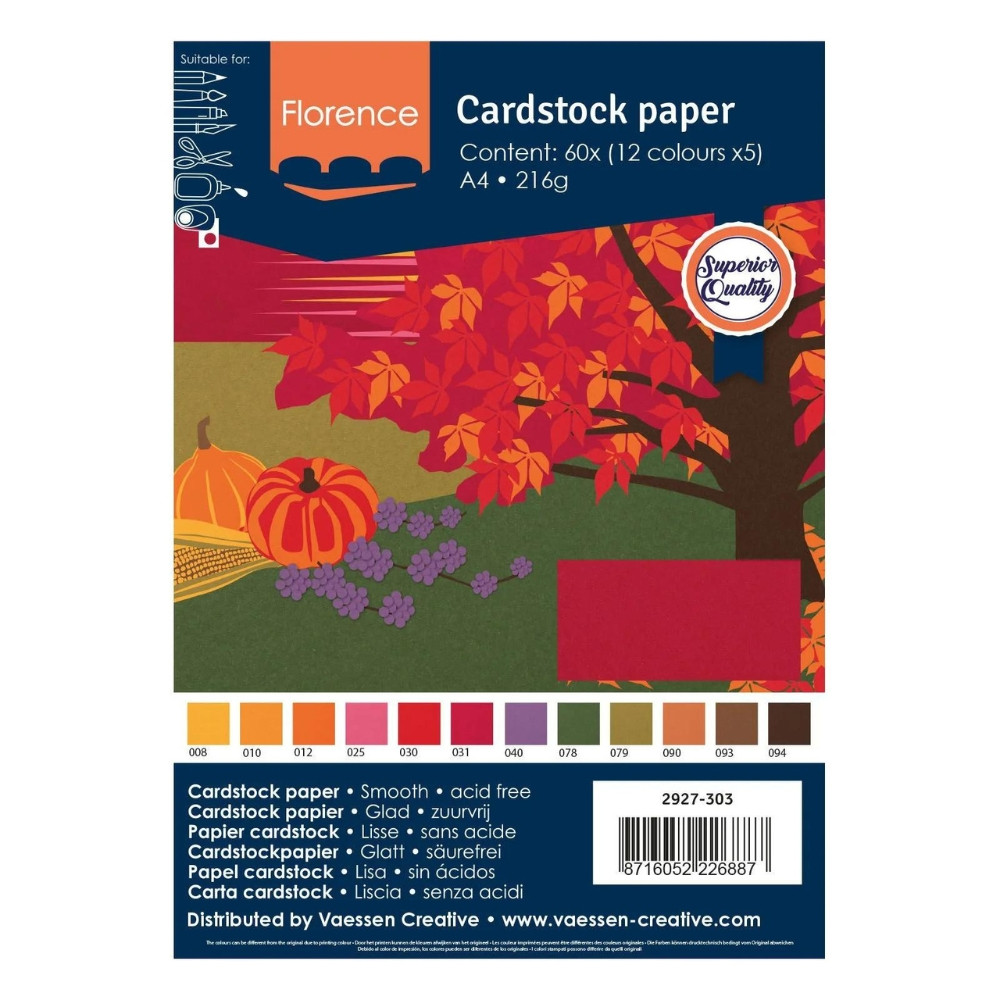 Florence Cardstock Papier Herbst DIN A4 (216g) - 60er Pack