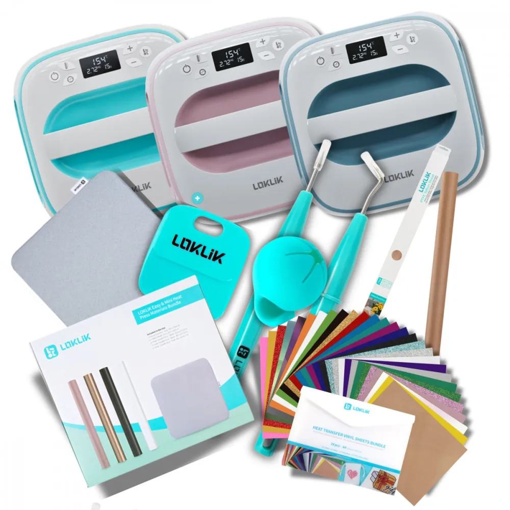 LOKLiK Easy Heat Press Power-Bundle- Das komplett-Set für den professionelle Transfer