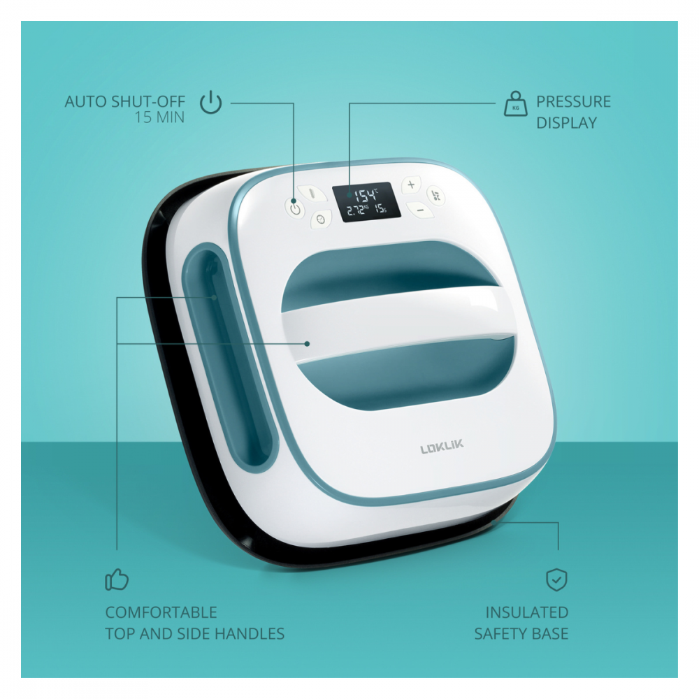 LOKLiK Profi Transferpressen Bundle | Easy Heat Press + Box 11 + Entgitterungswerkzeug-Set