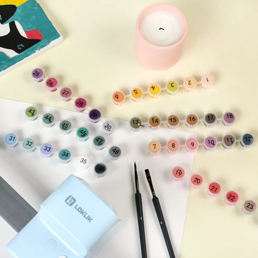 LOKLiK iPaint Acrylfarben-Set – 48 Farben (je 3 ml)