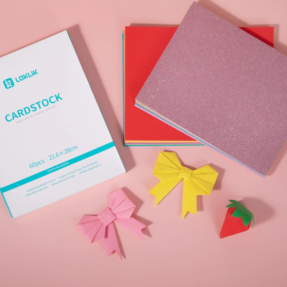 LOKLiK Cardstock Kartonpapier Bundle 28x21,6cm 60er Pack