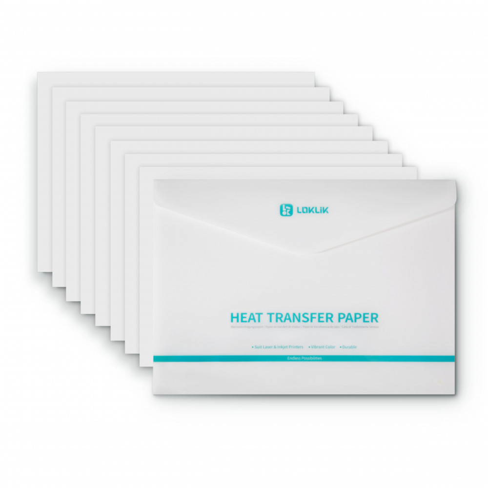 LOKLIK Transferpapier für helle Textilien A4 - 8 Stück