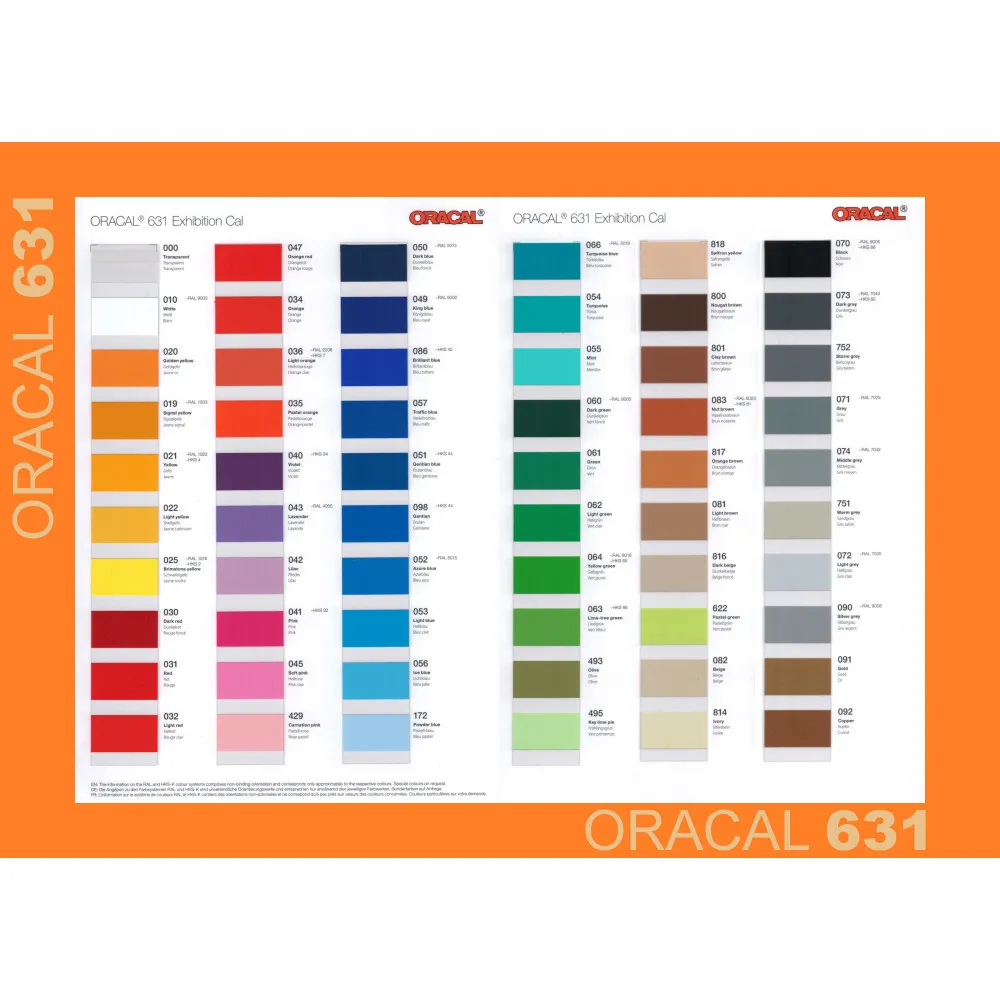 Oracal 631 Exhibition Cal - Matte Vinylfolie