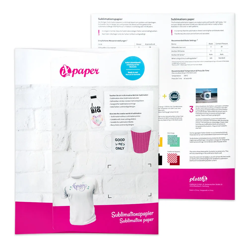 plottiX iXpaper Sublimationspapier - Colourful Mind