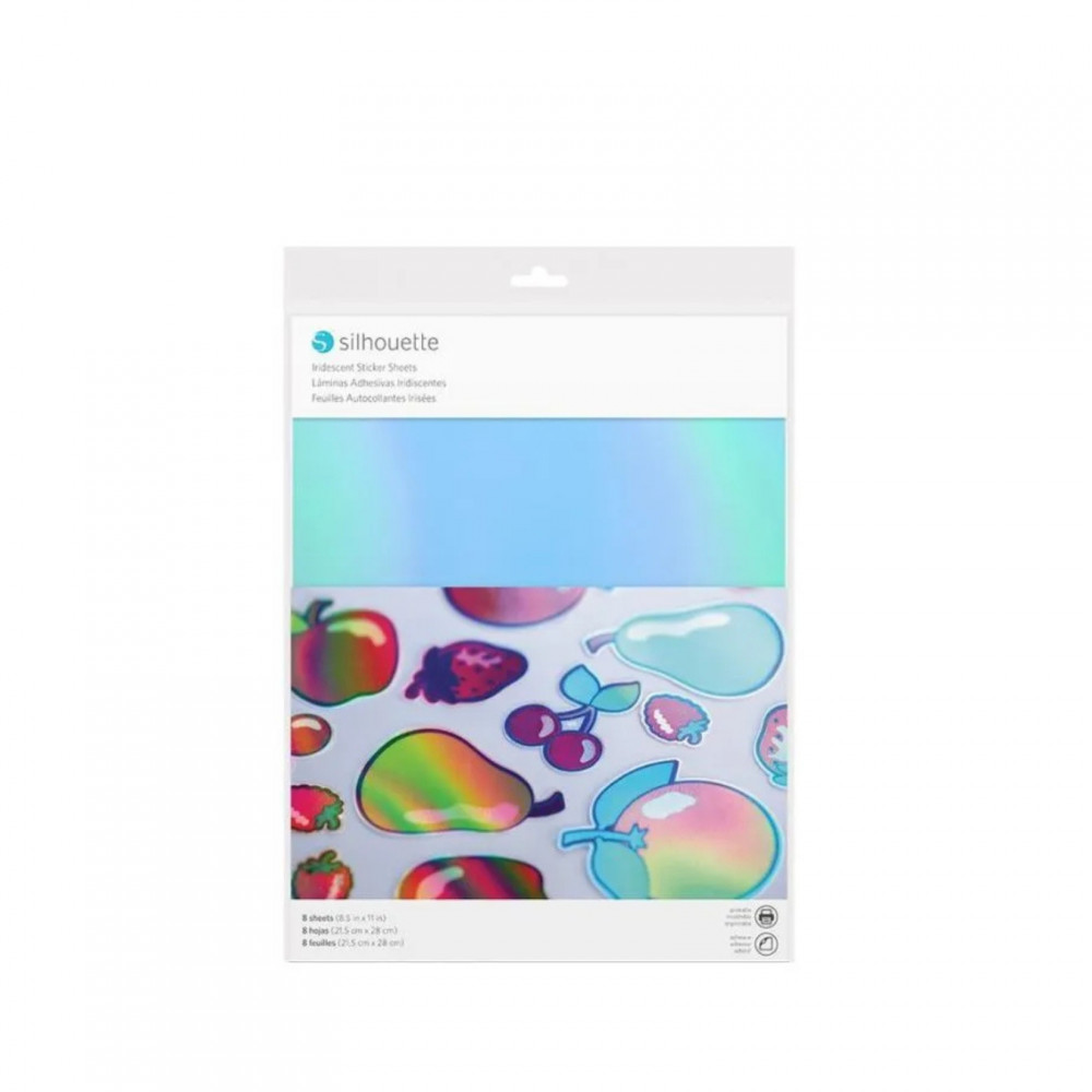 Silhouette Irisierende Aufkleberbögen – schillerndes Bedruckbares -Stickerpapier (Print & Cut, Inkjet)