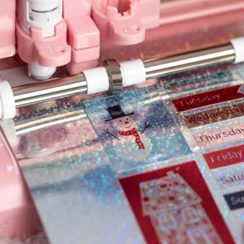 Silhouette holografische Punkte Aufkleberbögen Inkjet 21,6 x 27,9 cm 8 Blatt Print & Cut