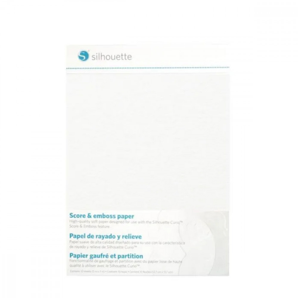 Silhouette Score & Emboss Paper 10 Blatt – Prägen/Deboss in zwei Größen (17,8×12,7 & 21,6×27,9 cm)