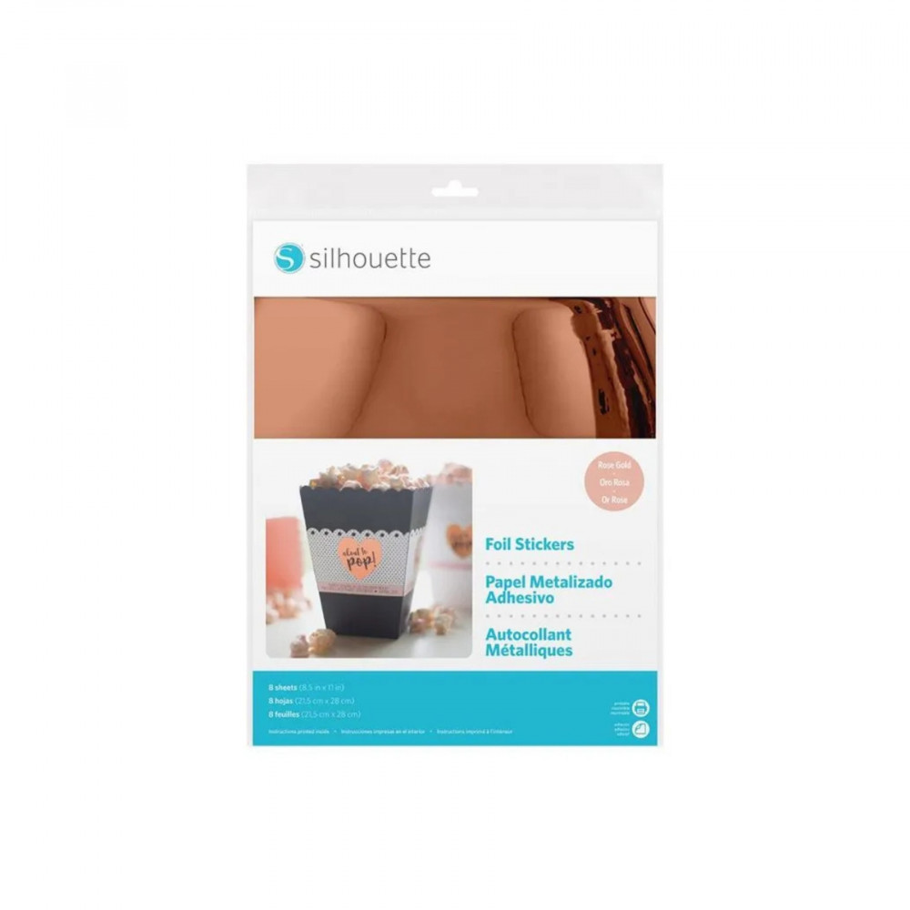 Silhouette Bedruckbare Aufkleberbögen in Silber  Print & Cut