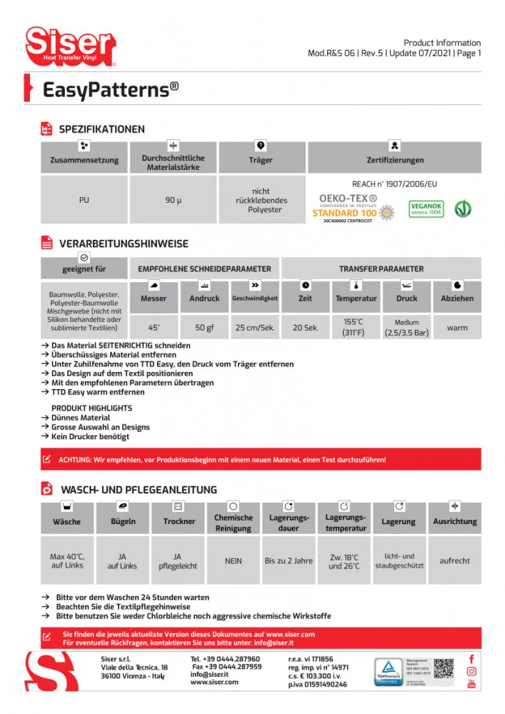 Siser EasyPatterns Plus Flexfolie