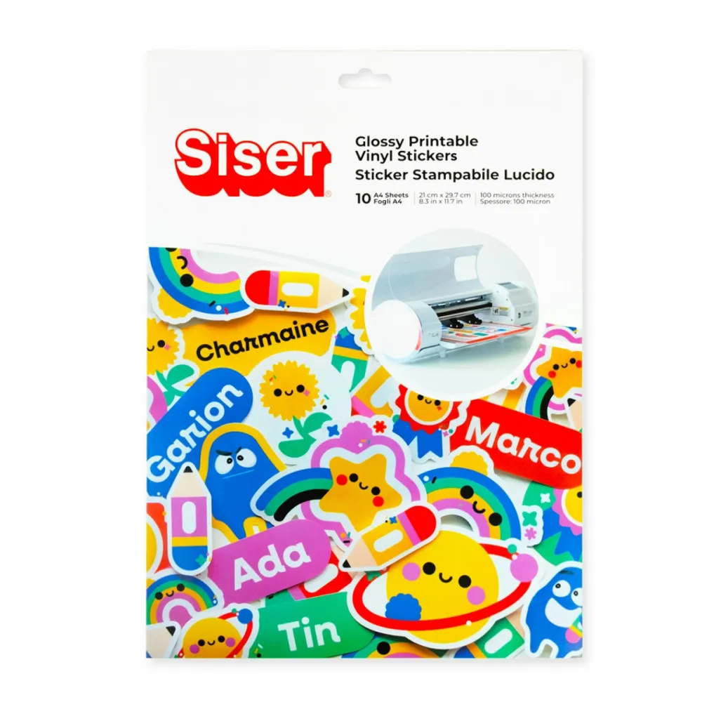 Silhouette transparente Aufkleberbögen Inkjet 21,5 x 27,9 cm 8 Blatt Print & Cut klar